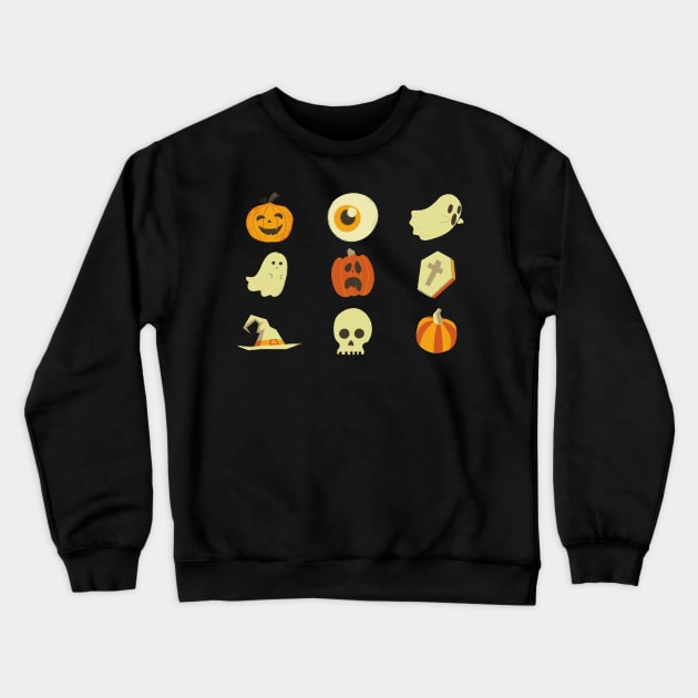 Cute and Spooky Halloween Staples Collection: Ghosts, Pumpkins, and more classics! Crewneck Sweatshirt by F-for-Fab